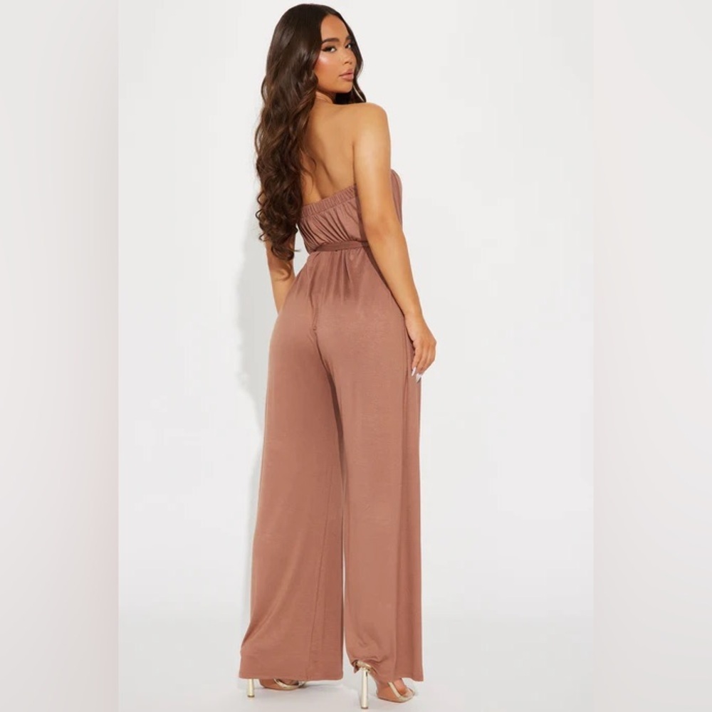 New stay a little longer jumpsuit in mocha - Picture 3 of 3
